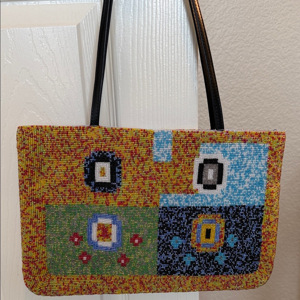 Colorful Beaded Tote Bag